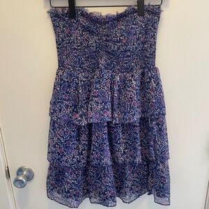 Multicolor Paisley Strapless Dress